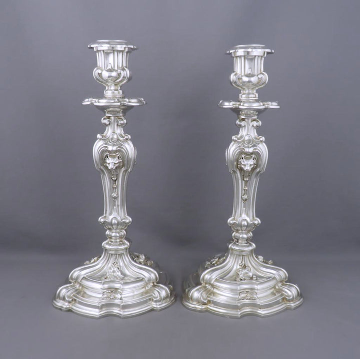 French Silver Candlesticks - JH Tee Antiques
