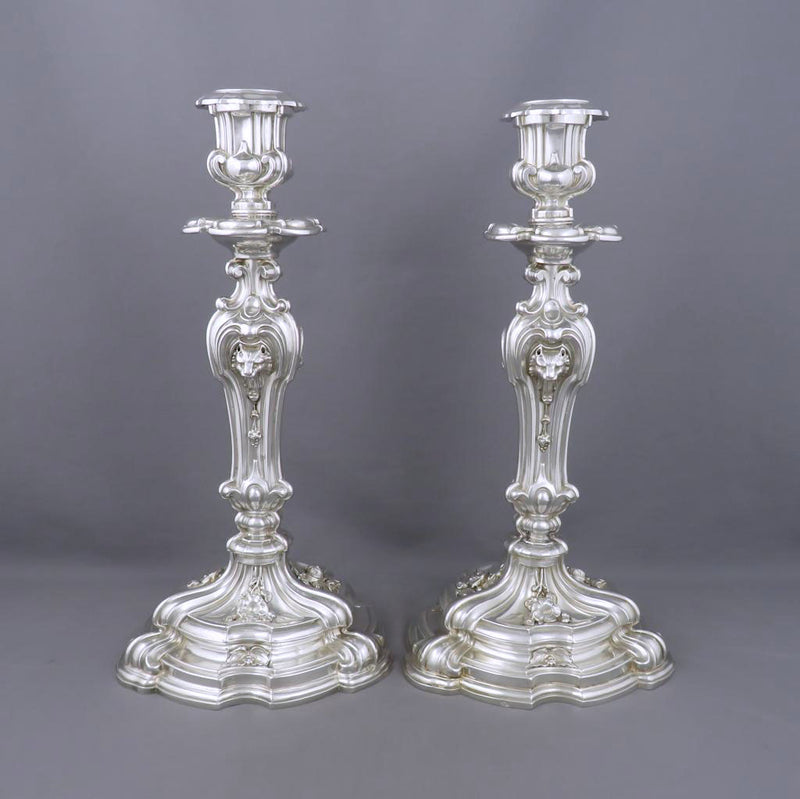 French Silver Candlesticks