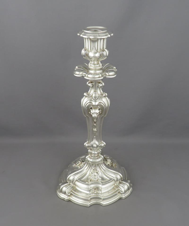 French Silver Candlesticks - JH Tee Antiques
