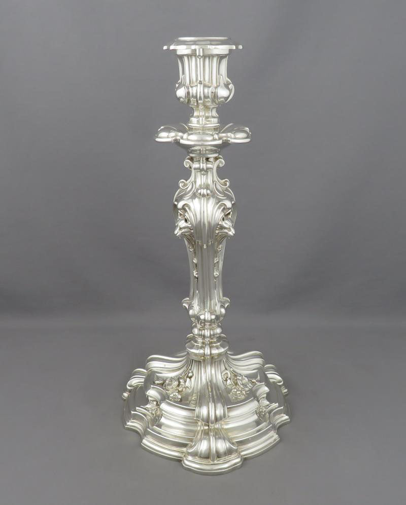 French Silver Candlesticks - JH Tee Antiques