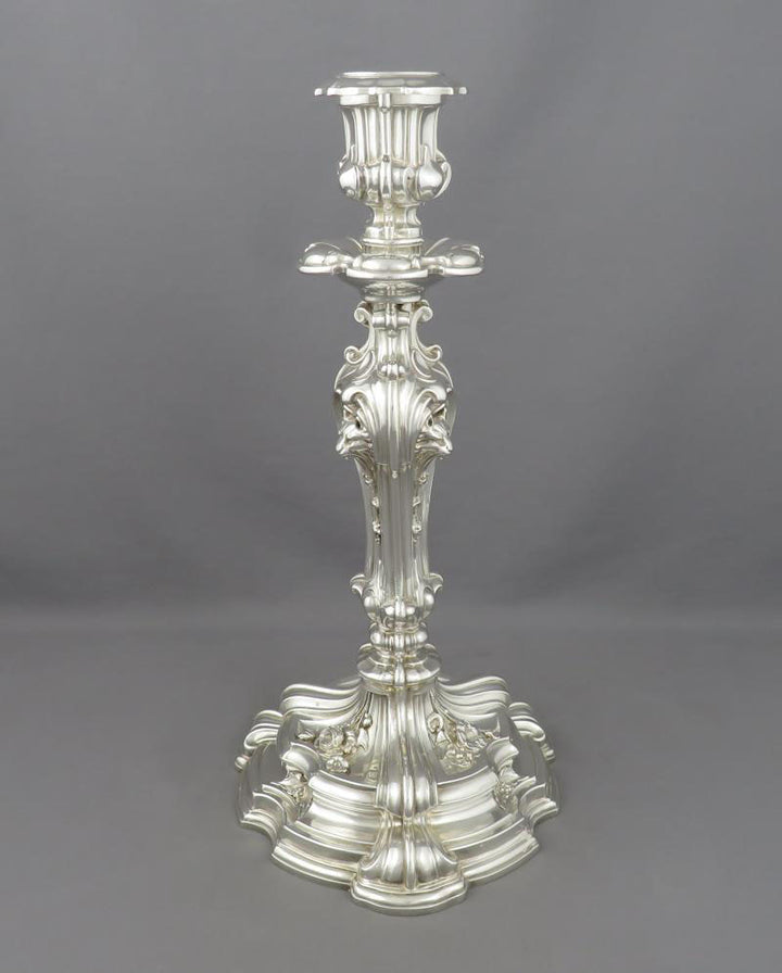 French Silver Candlesticks - JH Tee Antiques