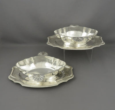 Pair of French 950 Silver Sauce Boats - JH Tee Antiques
