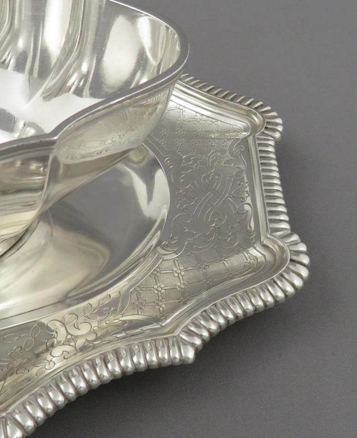 Pair of French 950 Silver Sauce Boats - JH Tee Antiques