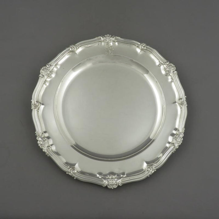 Six Garrard Silver Dinner Plates - JH Tee Antiques