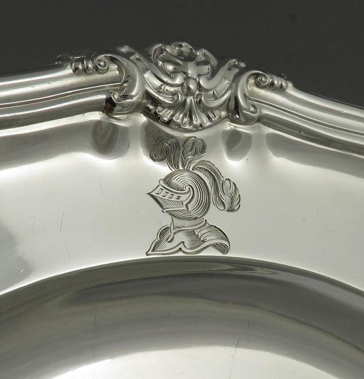 Six Garrard Silver Dinner Plates - JH Tee Antiques
