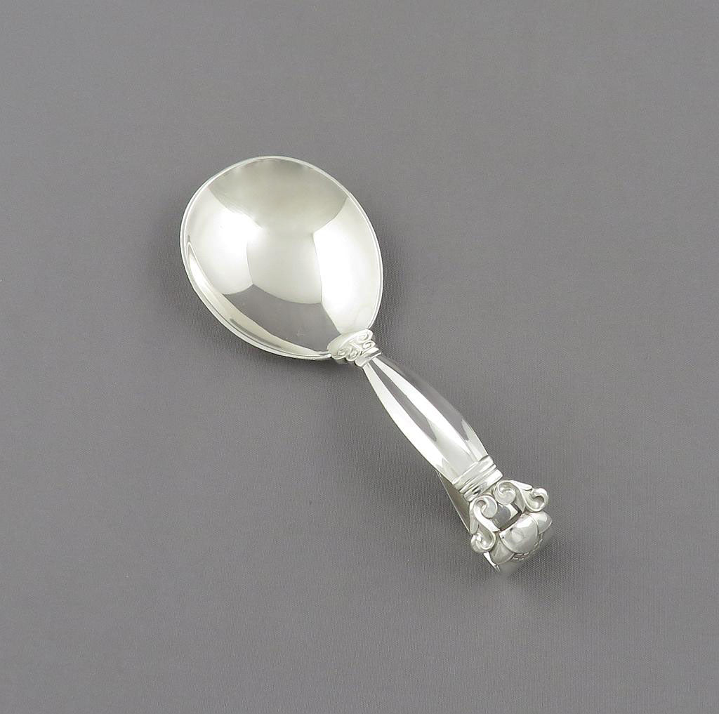 Georg Jensen Acorn Pattern Baby Spoon - JH Tee Antiques
