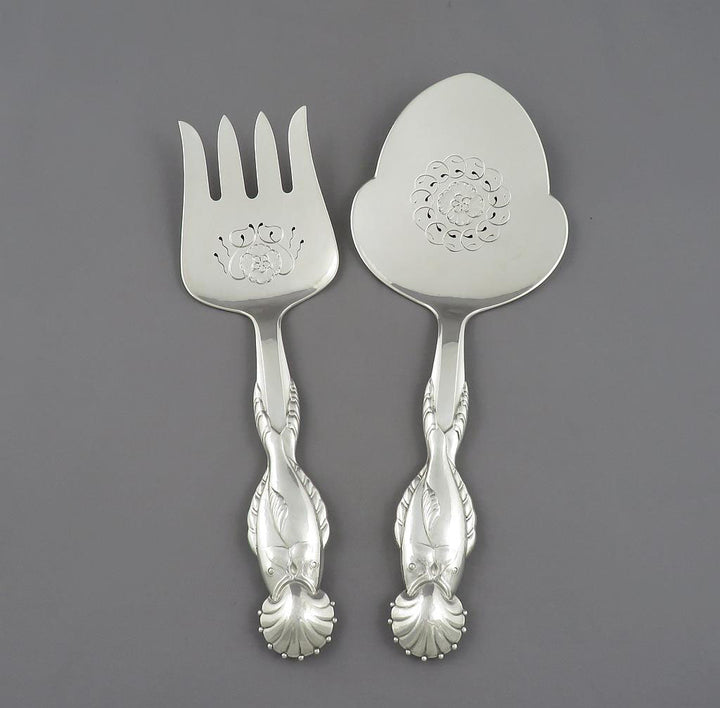 Georg Jensen Ornamental Fish Servers 55 - JH Tee Antiques
