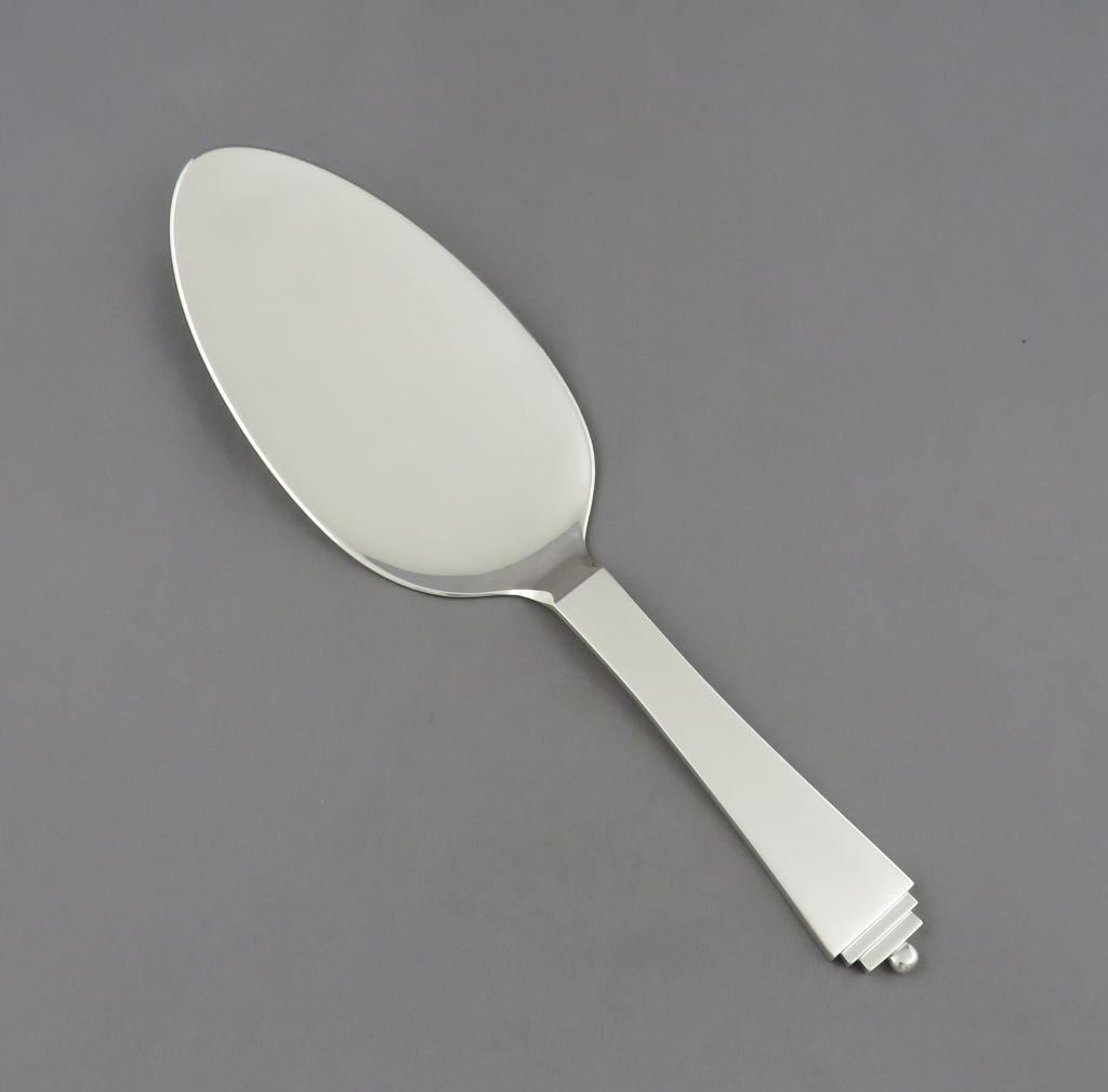 Georg Jensen Pyramid Pattern Silver Cake Server - JH Tee Antiques
