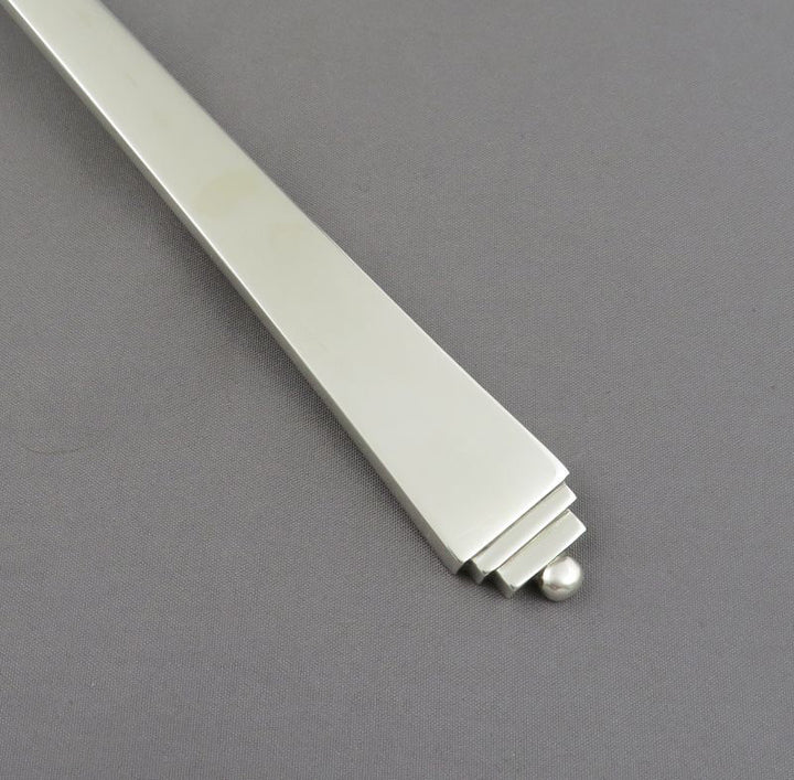 Georg Jensen Pyramid Pattern Sterling Silver Salad Servers - JH Tee Antiques
