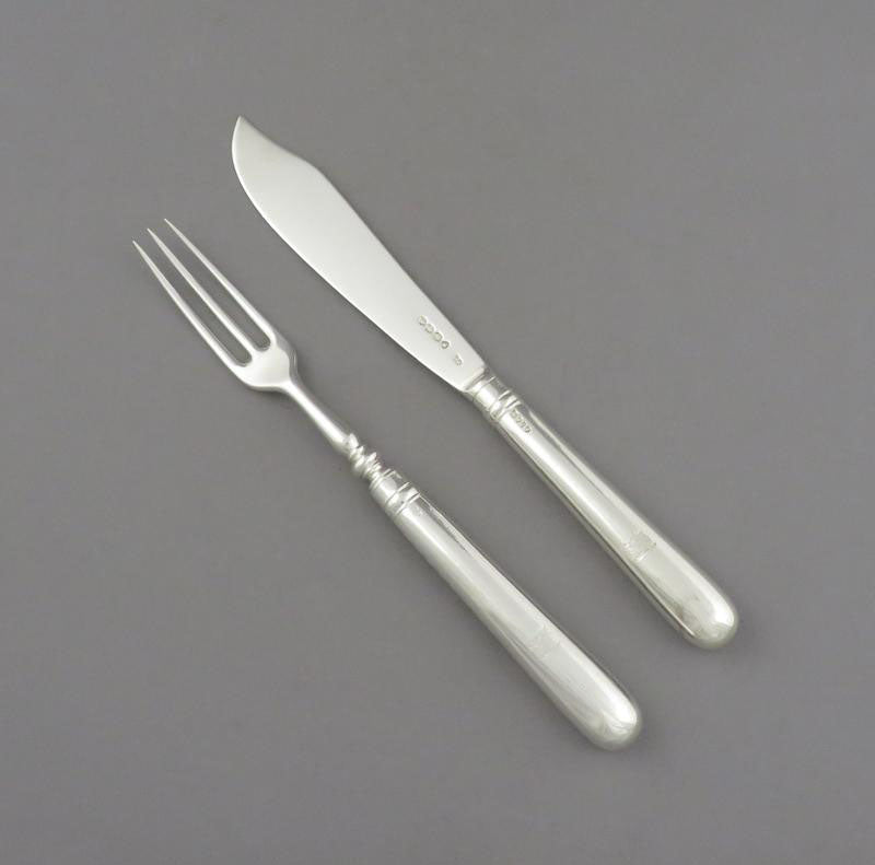 George Adams Silver Fish Service for 12 - JH Tee Antiques