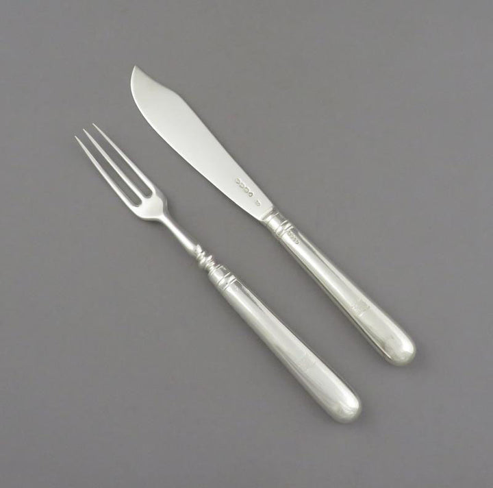George Adams Silver Fish Service for 12 - JH Tee Antiques