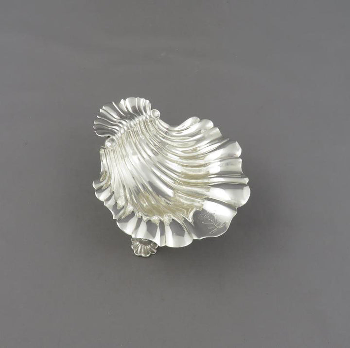 George II Sterling Silver Butter Shell - JH Tee Antiques
