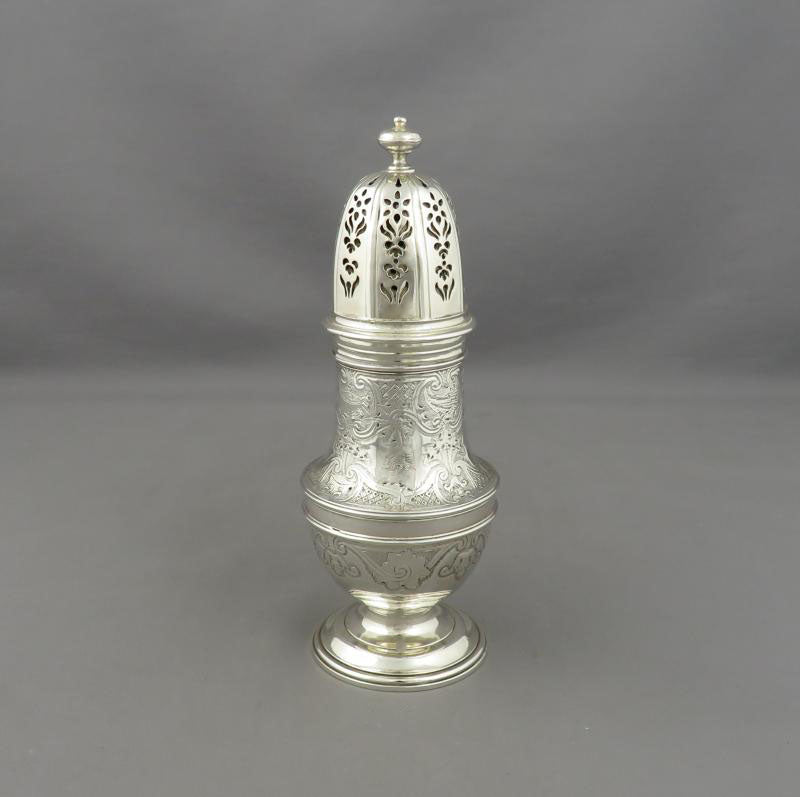 Antique George II Sterling Silver Sugar Caster - JH Tee Antiques