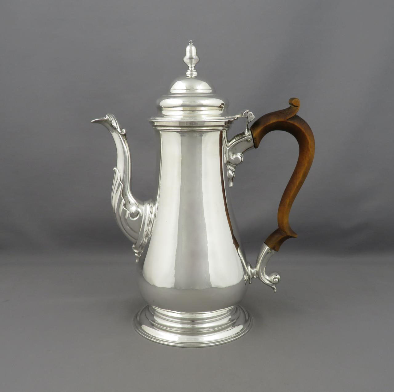 George II Sterling Silver Coffee Pot - JH Tee Antiques
