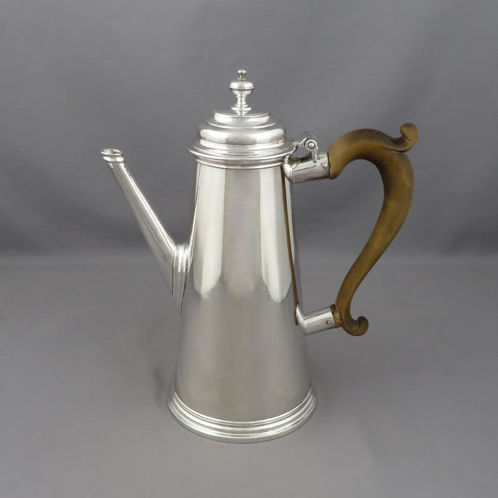 George II Silver Coffee Pot - JH Tee Antiques