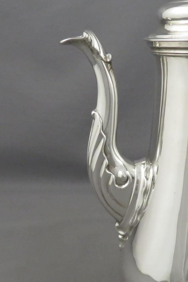 George II Sterling Silver Coffee Pot - JH Tee Antiques
