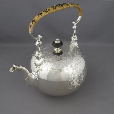 George II Sterling Silver Kettle - JH Tee Antiques