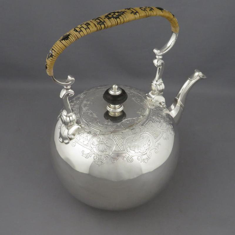 George II Sterling Silver Kettle - JH Tee Antiques