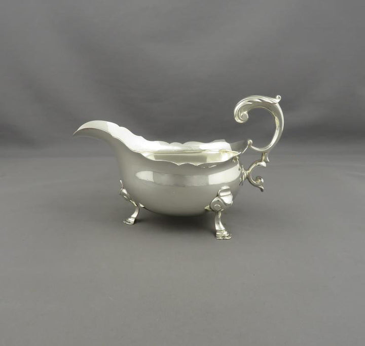 George II Sterling Silver Sauce Boat - JH Tee Antiques