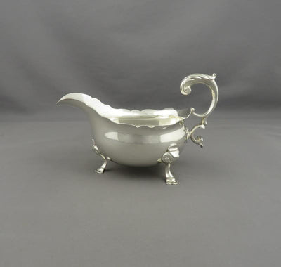 George II Sterling Silver Sauce Boat - JH Tee Antiques