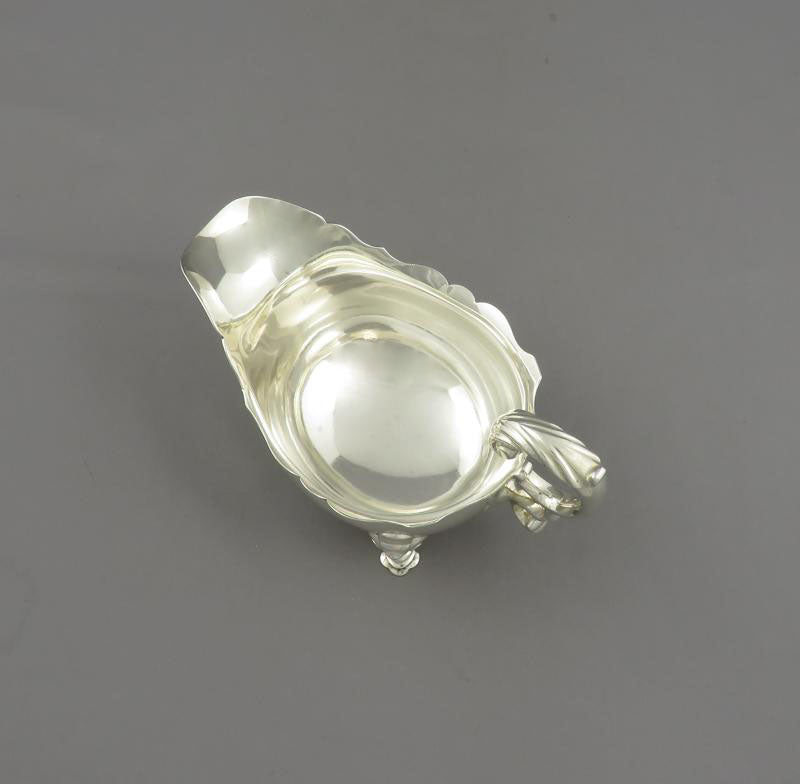 George II Sterling Silver Sauce Boat - JH Tee Antiques