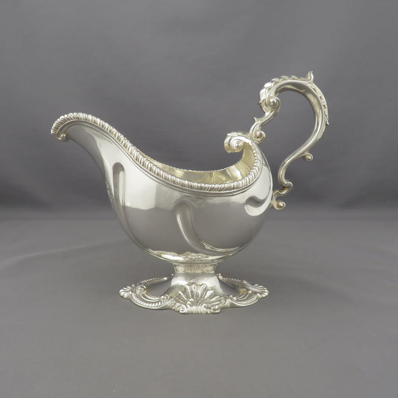 George II Sterling Silver Sauce Boats - JH Tee Antiques