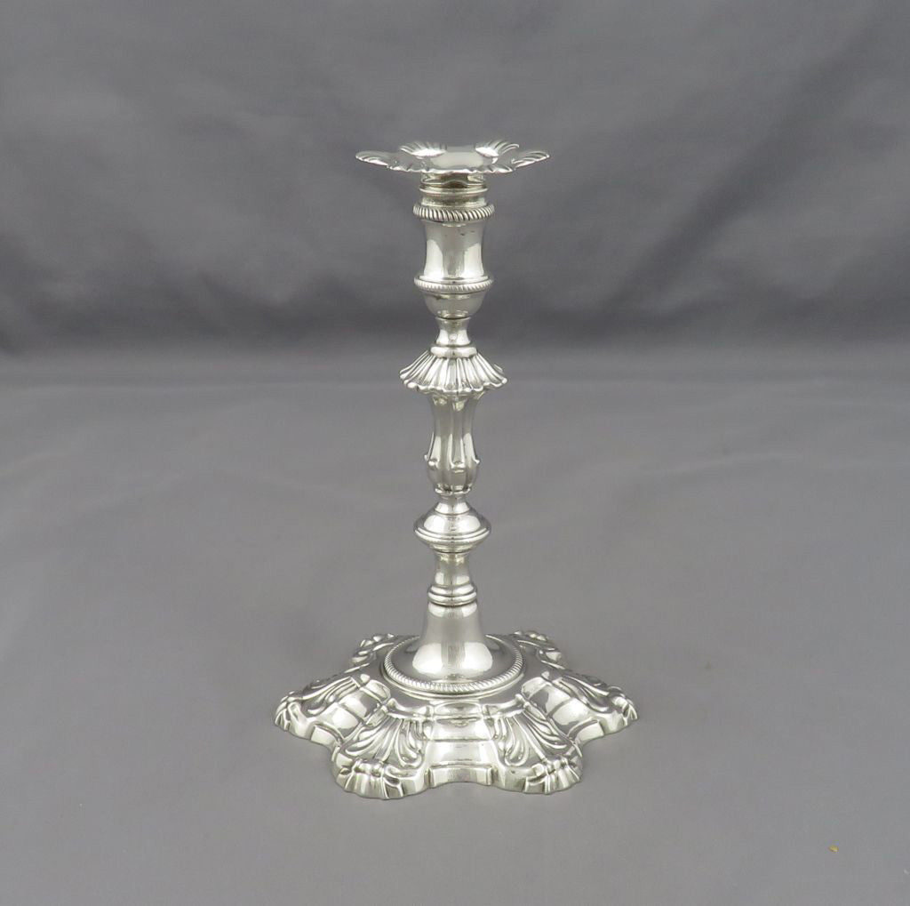 George II Silver Taperstick - JH Tee Antiques