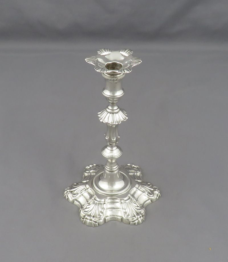 George II Silver Taperstick - JH Tee Antiques
