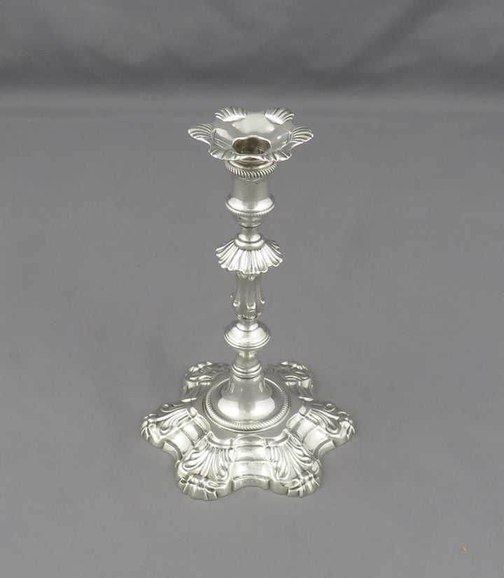 George II Silver Taperstick - JH Tee Antiques
