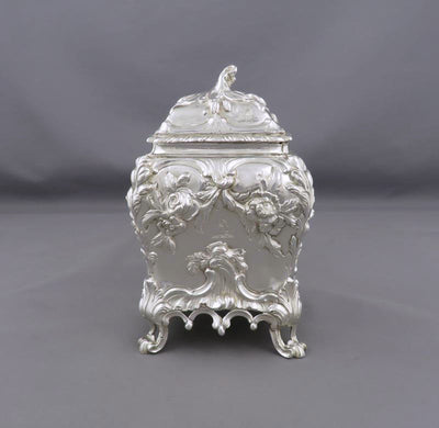 George III Sterling Silver Tea Caddy - JH Tee Antiques