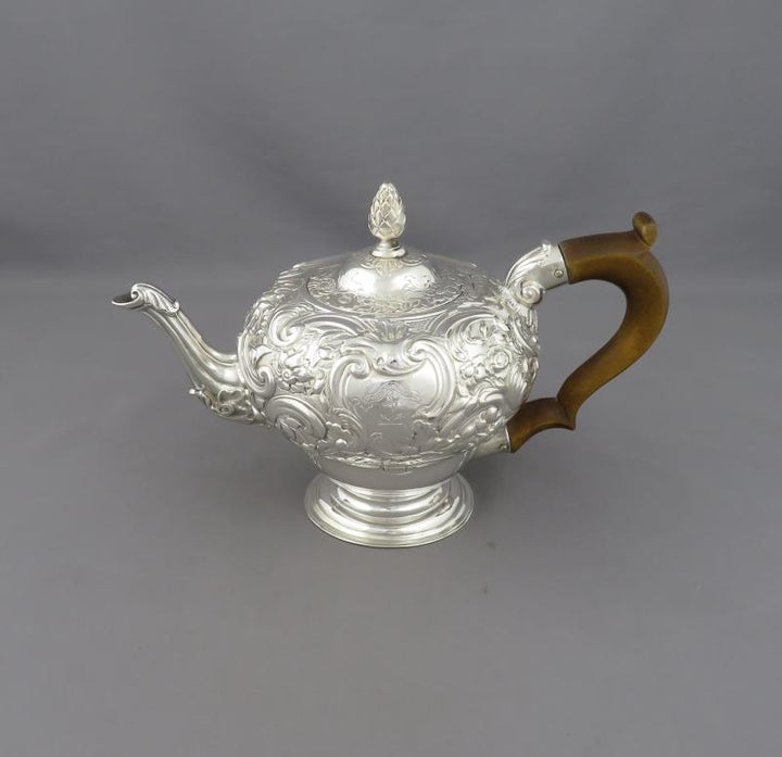 George II Sterling Silver Teapot - JH Tee Antiques