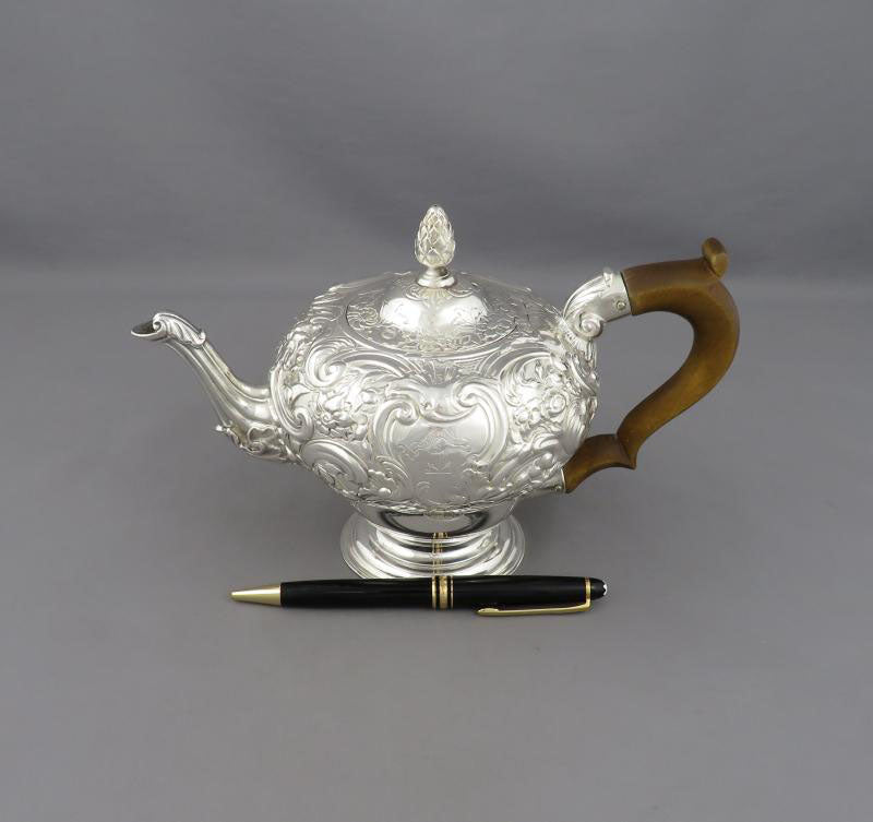 George II Sterling Silver Teapot - JH Tee Antiques