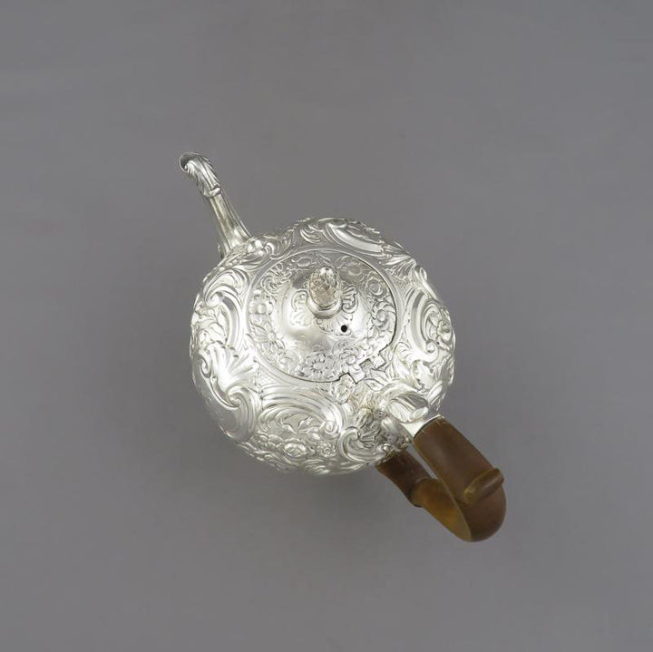 George II Sterling Silver Teapot - JH Tee Antiques