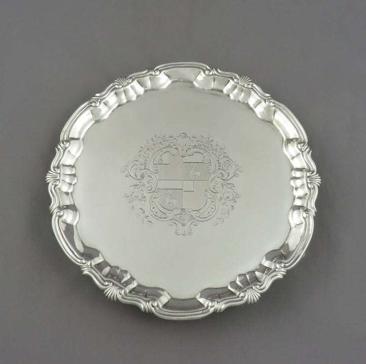 George II Sterling Silver Waiter - JH Tee Antiques