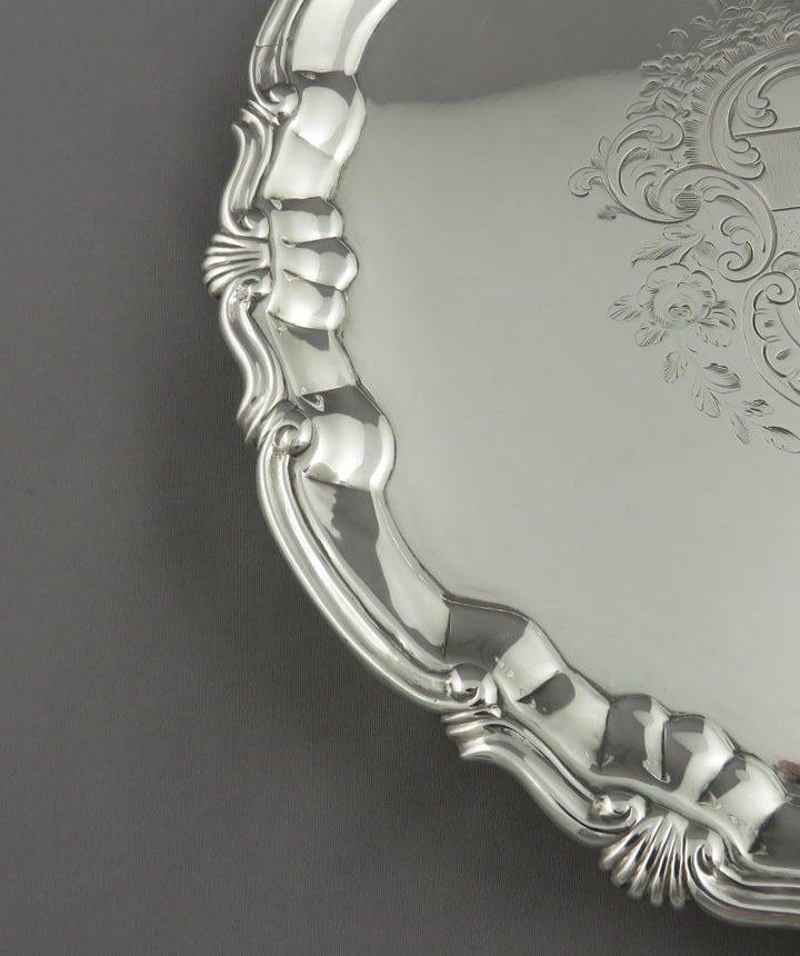 George II Sterling Silver Waiter - JH Tee Antiques