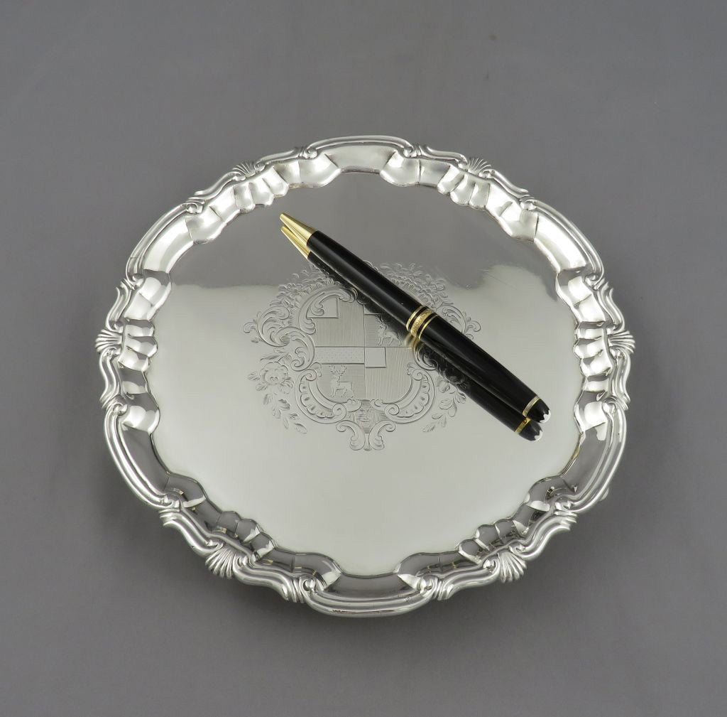 George II Sterling Silver Waiter - JH Tee Antiques