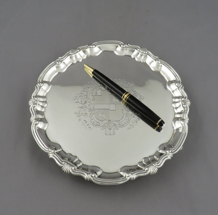 George II Sterling Silver Waiter - JH Tee Antiques