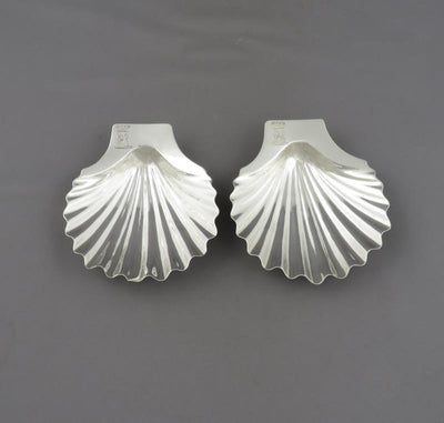 Pair of George II Silver Butter Shells - JH Tee Antiques