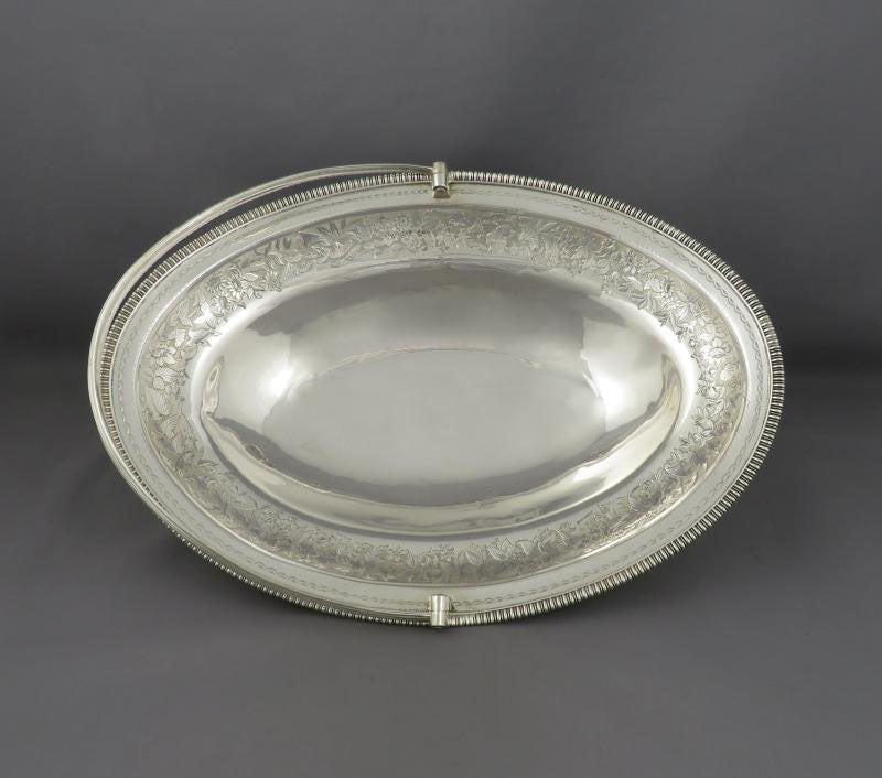 George III Silver Bread Basket - JH Tee Antiques