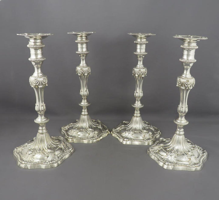 George III Silver Candelabra and Candlesticks - JH Tee Antiques