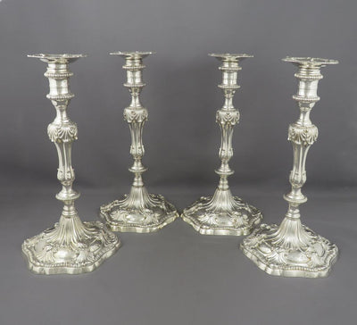 George III Silver Candelabra and Candlesticks - JH Tee Antiques