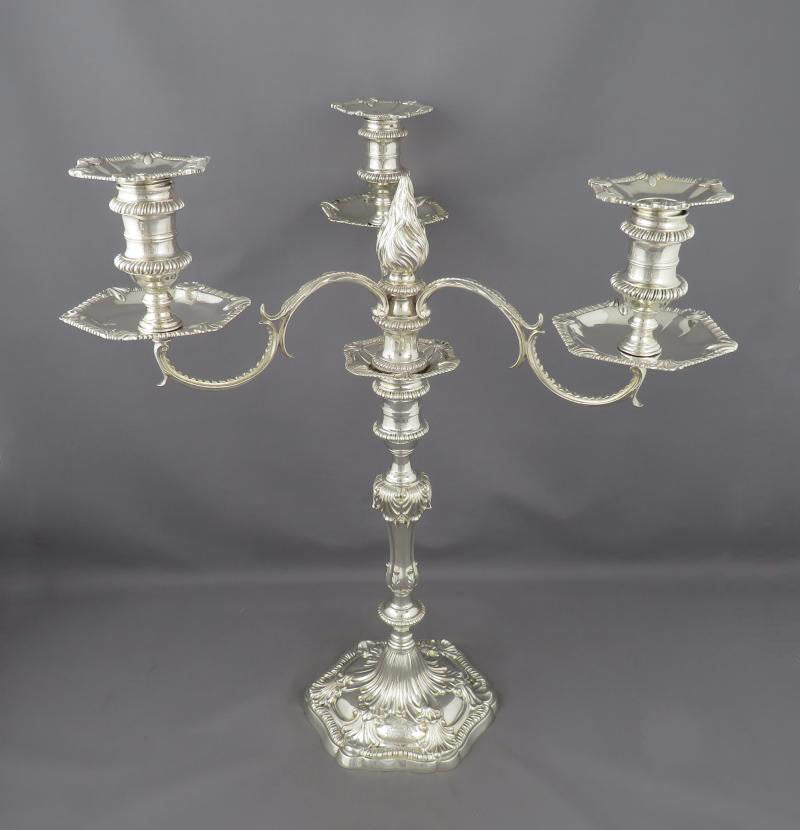 George III Silver Candelabra and Candlesticks - JH Tee Antiques