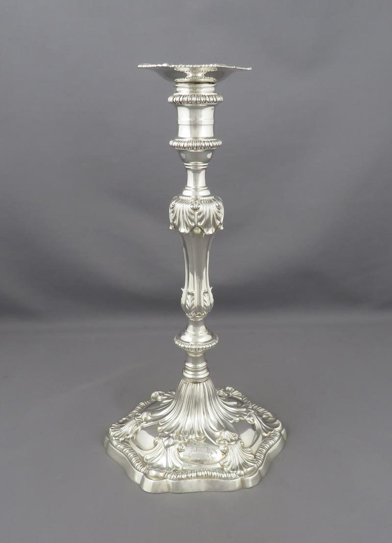 George III Silver Candelabra and Candlesticks