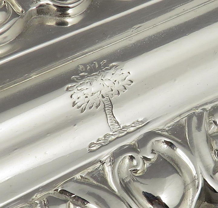 George III Cast Sterling Silver Candlesticks - JH Tee Antiques