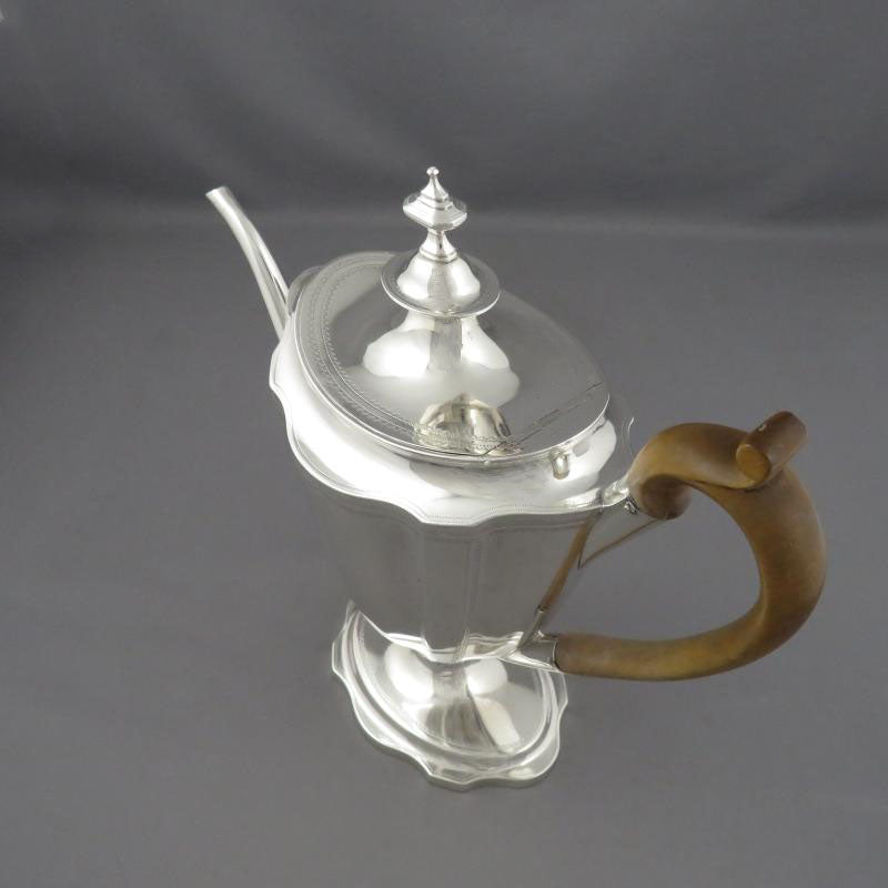 George III Sterling Silver Coffee Pot - JH Tee Antiques