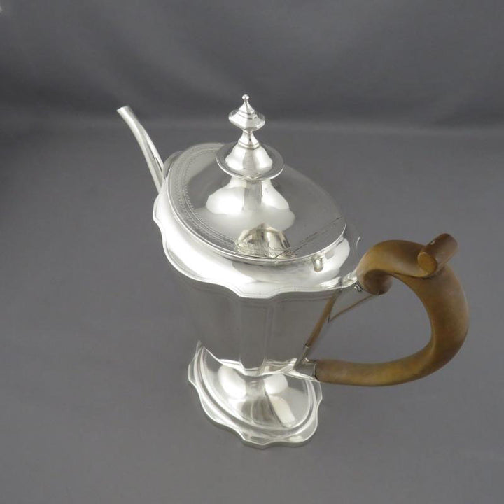 George III Sterling Silver Coffee Pot - JH Tee Antiques