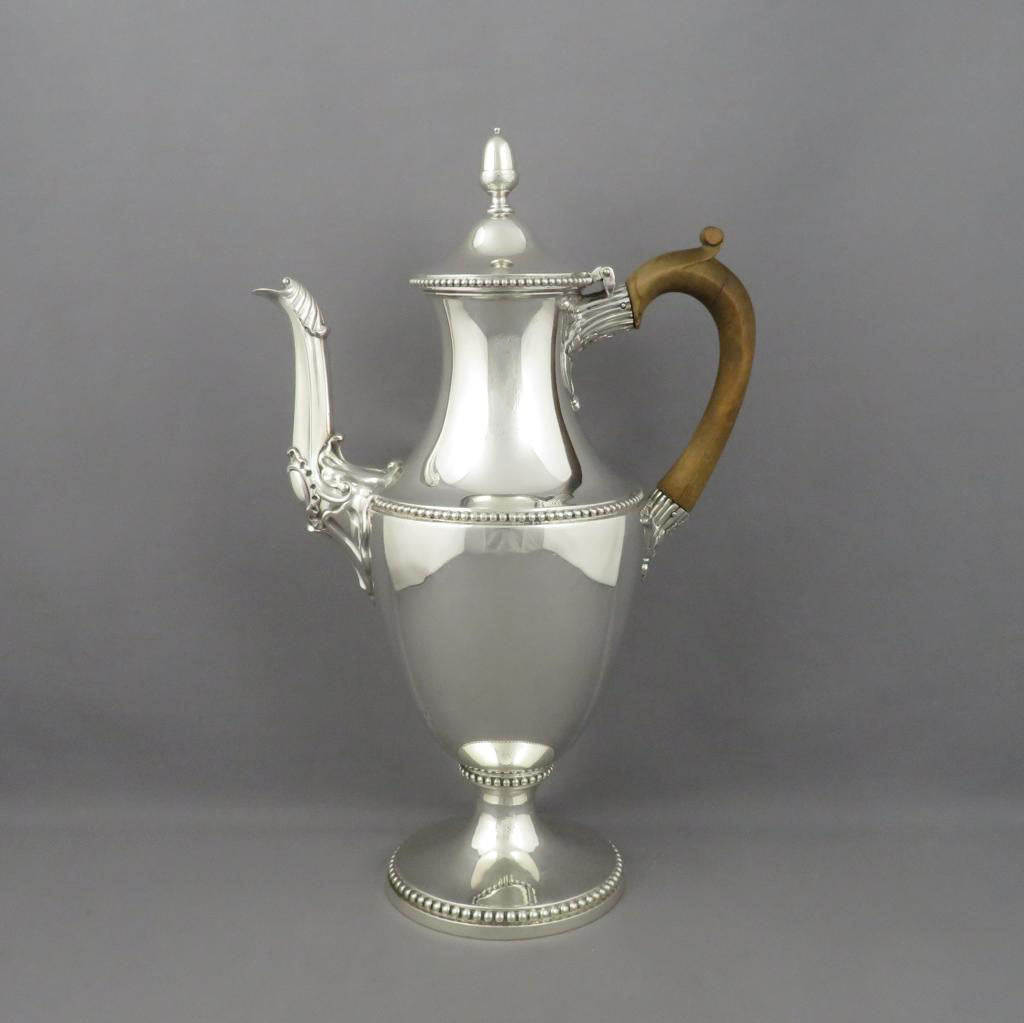 George III Sterling Silver Coffee Pot - JH Tee Antiques