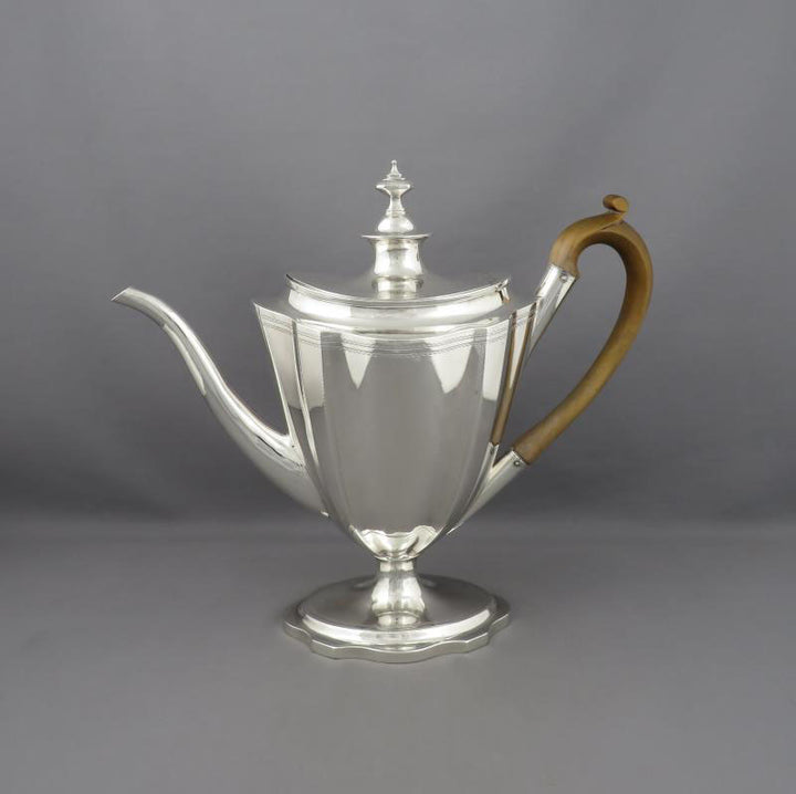 George III Sterling Silver Coffee Pot - JH Tee Antiques