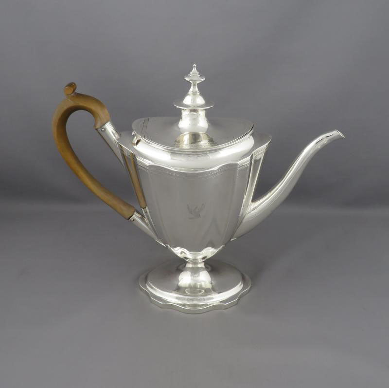 George III Sterling Silver Coffee Pot - JH Tee Antiques