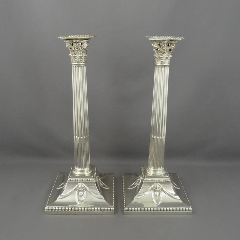 George III Silver Candlesticks - JH Tee Antiques